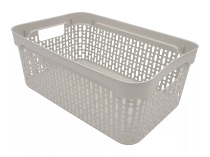 White Plastic Box with Lid, 30x20x13 cm