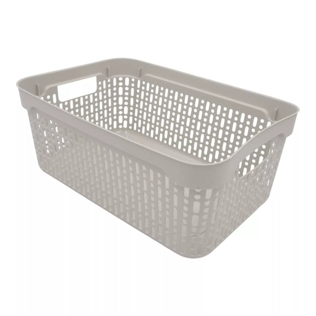 White Plastic Box with Lid, 30x20x13 cm