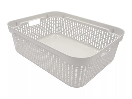 Plastic box with lid, 30x20x9 cm WHITE