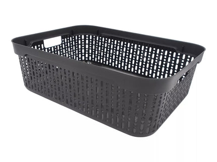 Black Plastic Box with Lid, 30x20x9 cm