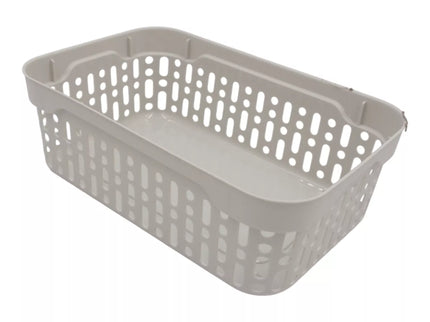 White plastic box with holes, 18 × 12 × 6 cm