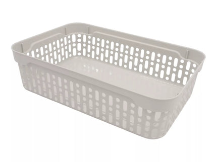 White Plastic Box with Holes, 22 x 14.5 x 6 cm