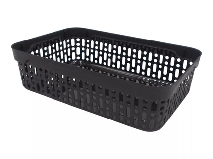 Plastic box with holes, 22 x 14.5 x 6 cm, BLACK