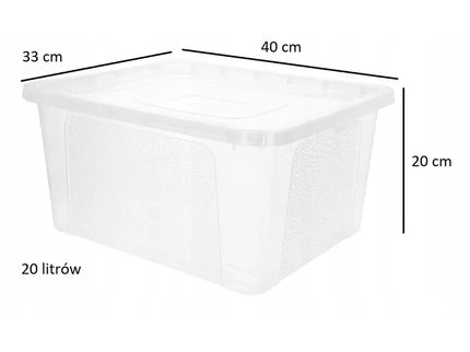 Plastic Storage Container with Lid, 20L