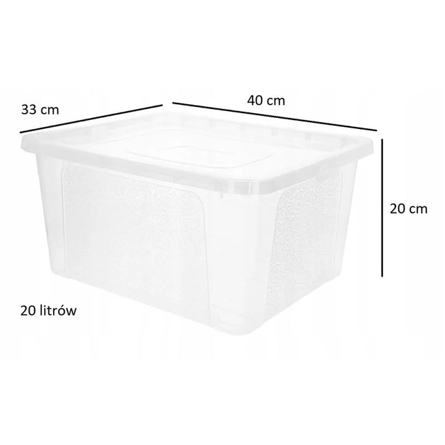 Plastic Storage Container with Lid, 20L