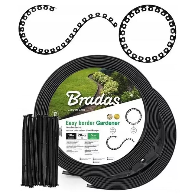 Plastic Lawn Edging - Border 10m + 20 Nails