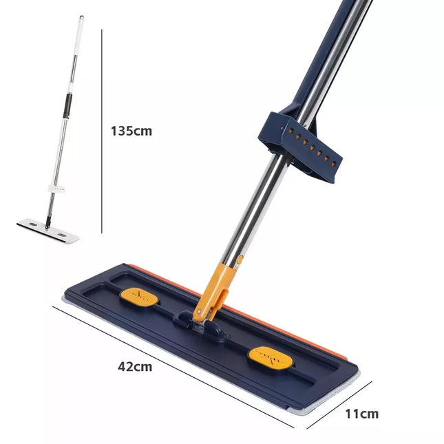 Plokščias grindų šluostės rinkinys su vandens išspaudimo sistema