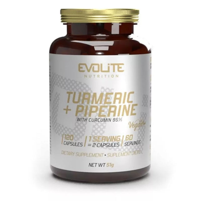 EvoLite Turmeric+Piperine 120 kaps. (Ciberžolės, juodųjų pipirų ekstraktas)