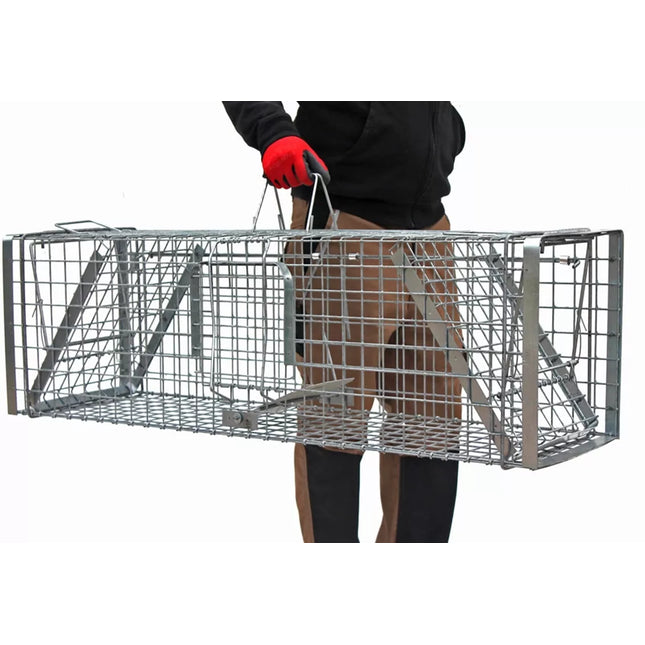 Professional Cage Trap 120x34x34 cm with Two Entrances