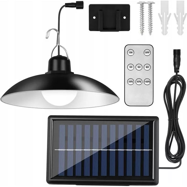 Saulės energija įkraunama pakabinama LED lempa