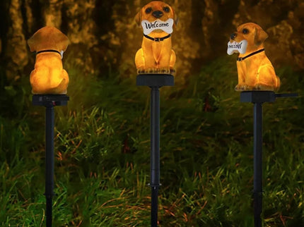 Saulės LED lempa "Šuo su kaulu"