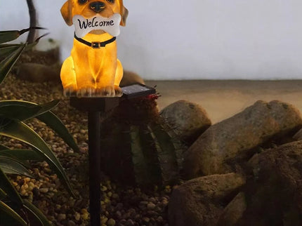 Saulės LED lempa "Šuo su kaulu"