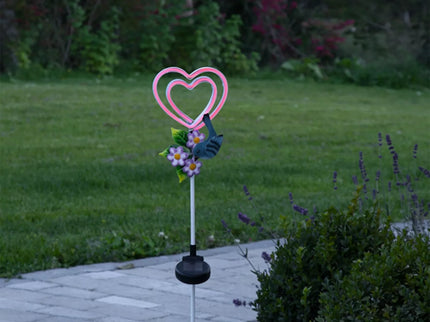 Saulės šviestuvas „Širdis su paukšteliu“