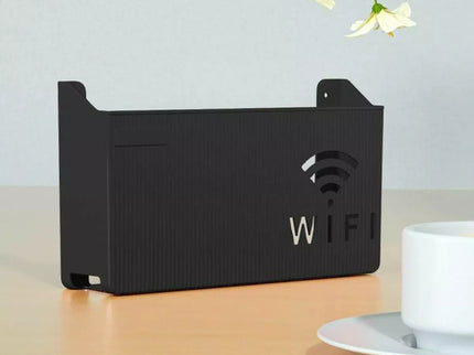 Sieninė lentyna Wi-Fi maršrutizatoriui (Juoda)