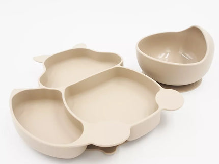 Silikoninis valgymo rinkinys vaikams - Kreminė