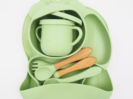 Silikoninis valgymo rinkinys vaikams - Violetinė