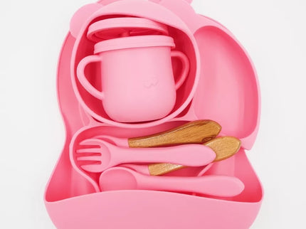 Silikoninis valgymo rinkinys vaikams - Kreminė