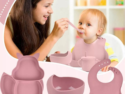 Silikoninis valgymo rinkinys vaikams - Kreminė