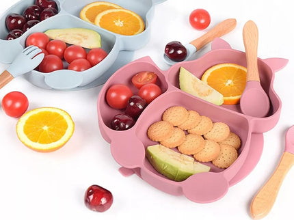Silikoninis valgymo rinkinys vaikams - Violetinė