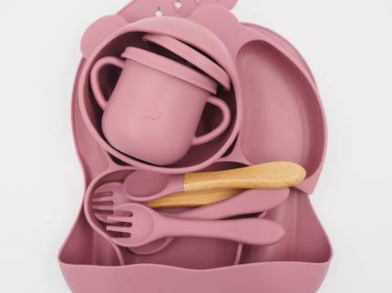 Silikoninis valgymo rinkinys vaikams - Violetinė