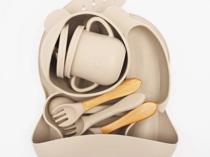 Silikoninis valgymo rinkinys vaikams - Rožinė