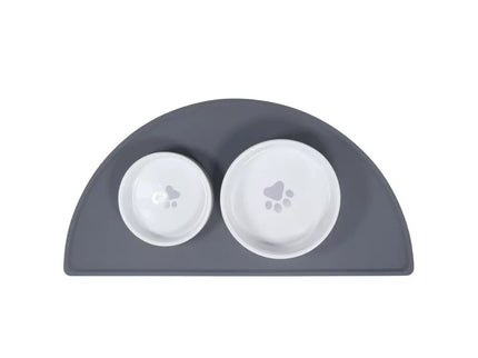 Silikoninis padėklas dubenėliams Luna, 49x24 cm, pilkas