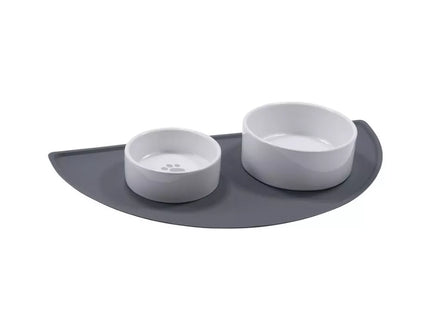 Silikoninis padėklas dubenėliams Luna, 49x24 cm, pilkas