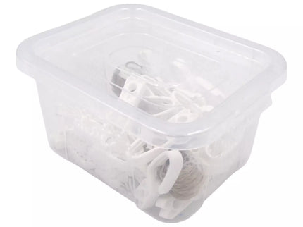 Clothesline 20m with 30 clothespins, in a box