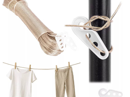 Clothesline 20m with 30 clothespins, in a box