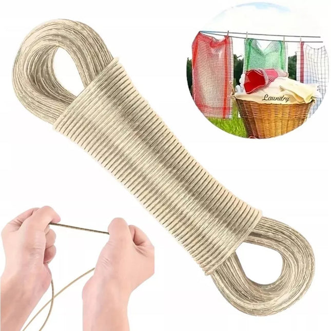 Skalbinių virvė su kabliukais 20 m