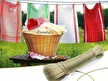 Skalbinių virvė su kabliukais 20 m