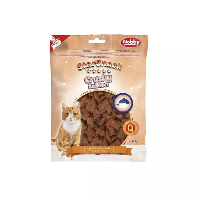Crushy Salmon cat treat, crispy cushions with salmon filling, 125 g