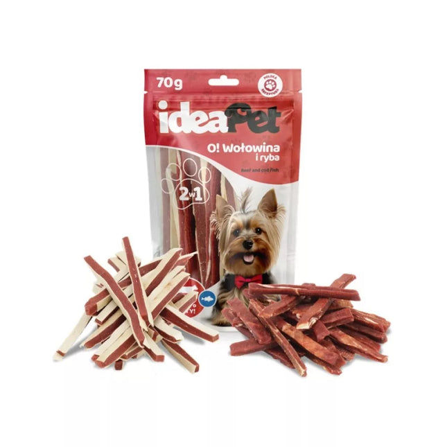 Beef and Fish Strips Dog Treats (Mix), 70g