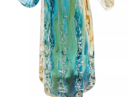 Spalvota rankų darbo stiklo vaza, 24×27 cm