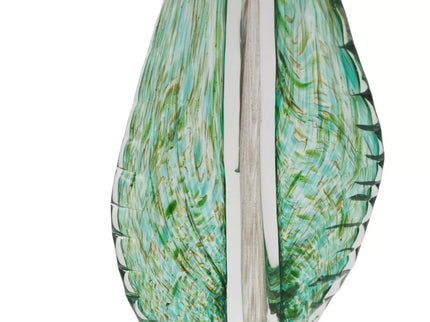 Stiklinė dekoracija „Lapas“, 13×9×41 cm ŽALIAS