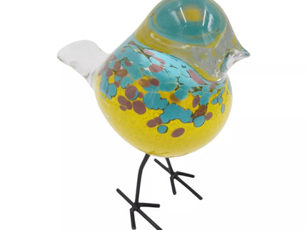 Stiklinė dekoracija „Paukštelis“ – 18×8×19 cm Yellow