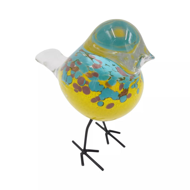 Stiklinė dekoracija „Paukštelis“ – 18×8×19 cm Yellow