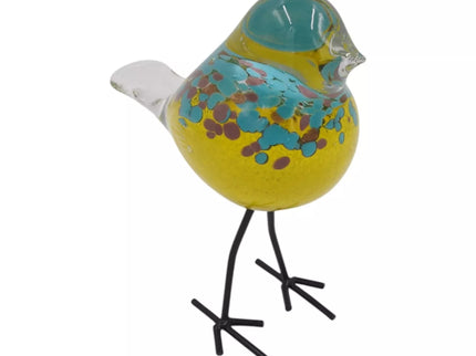 Stiklinė dekoracija „Paukštelis“ – 18×8×19 cm Yellow