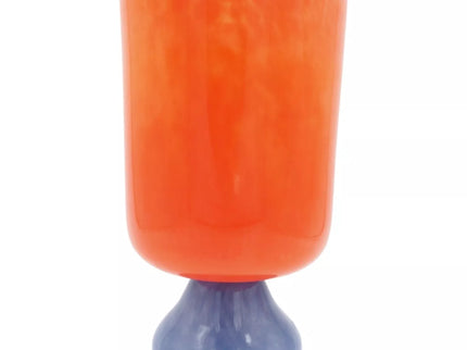 Stiklinė dekoratyvinė vaza su kojele, 16×16×29 cm