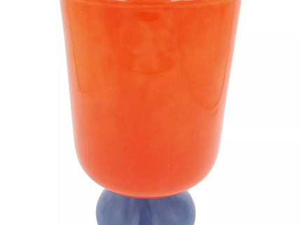 Stiklinė dekoratyvinė vaza su kojele, 16×16×29 cm