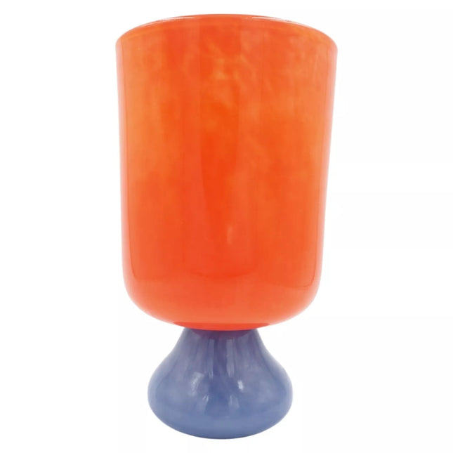 Stiklinė dekoratyvinė vaza su kojele, 16×16×29 cm