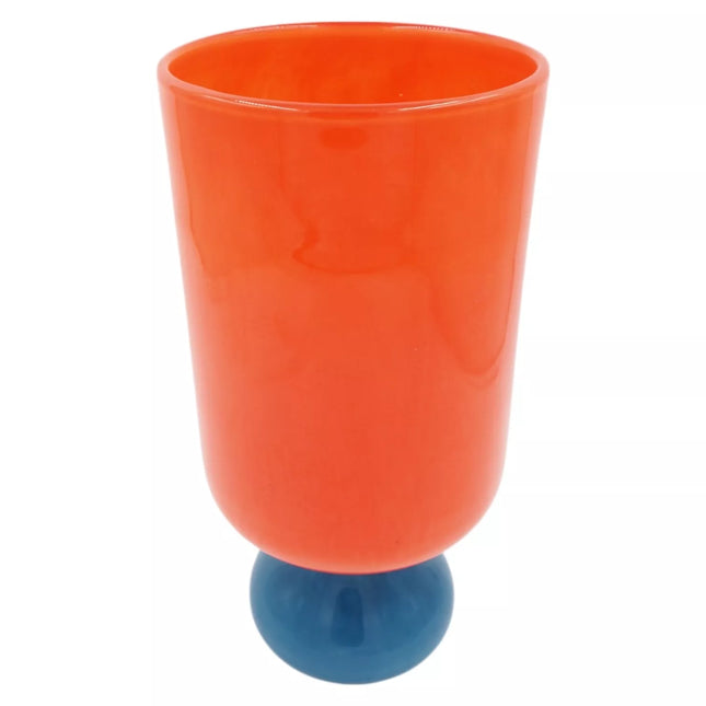 Stiklinė dekoratyvinė vaza su kojele, 16×16×33 cm