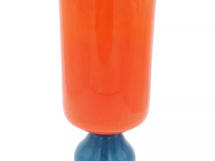 Stiklinė dekoratyvinė vaza su kojele, 16×16×33 cm