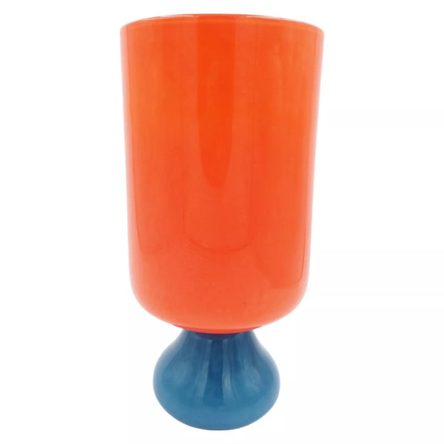 Stiklinė dekoratyvinė vaza su kojele, 16×16×33 cm