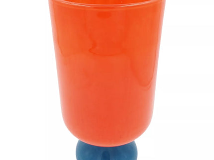 Stiklinė dekoratyvinė vaza su kojele, 16×16×33 cm