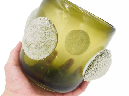 Stiklinė vaza su dekoratyviniais burbulais, 20×16 cm