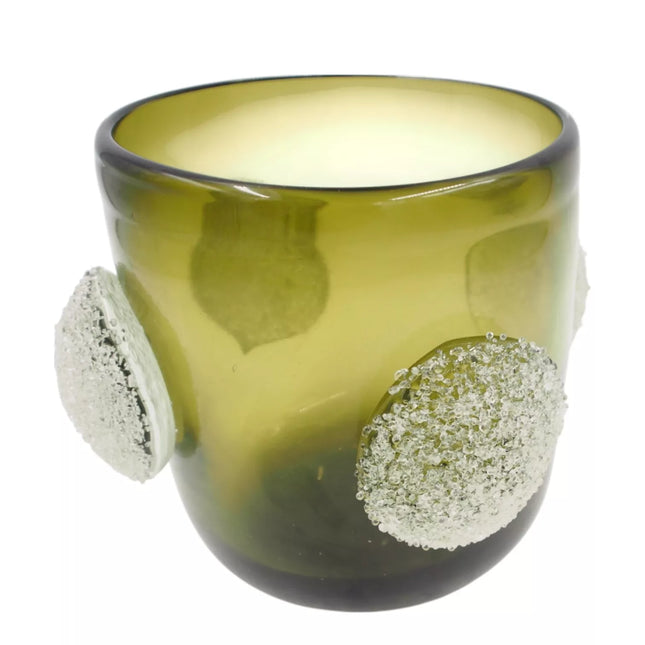 Stiklinė vaza su dekoratyviniais burbulais, 20×16 cm