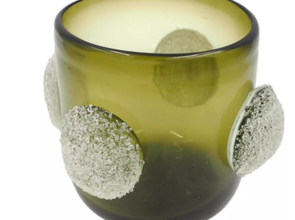 Stiklinė vaza su dekoratyviniais burbulais, 20×16 cm