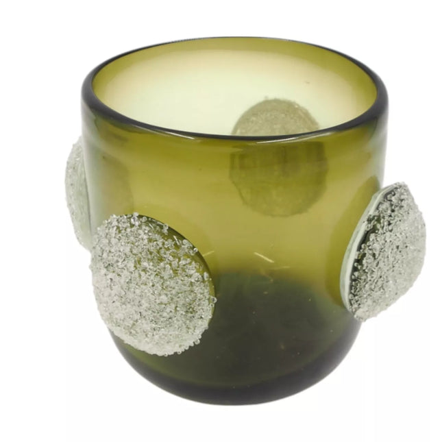 Stiklinė vaza su dekoratyviniais burbulais, 20×16 cm