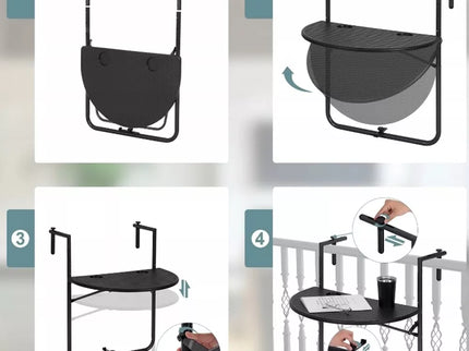 Sulankstomas balkono staliukas